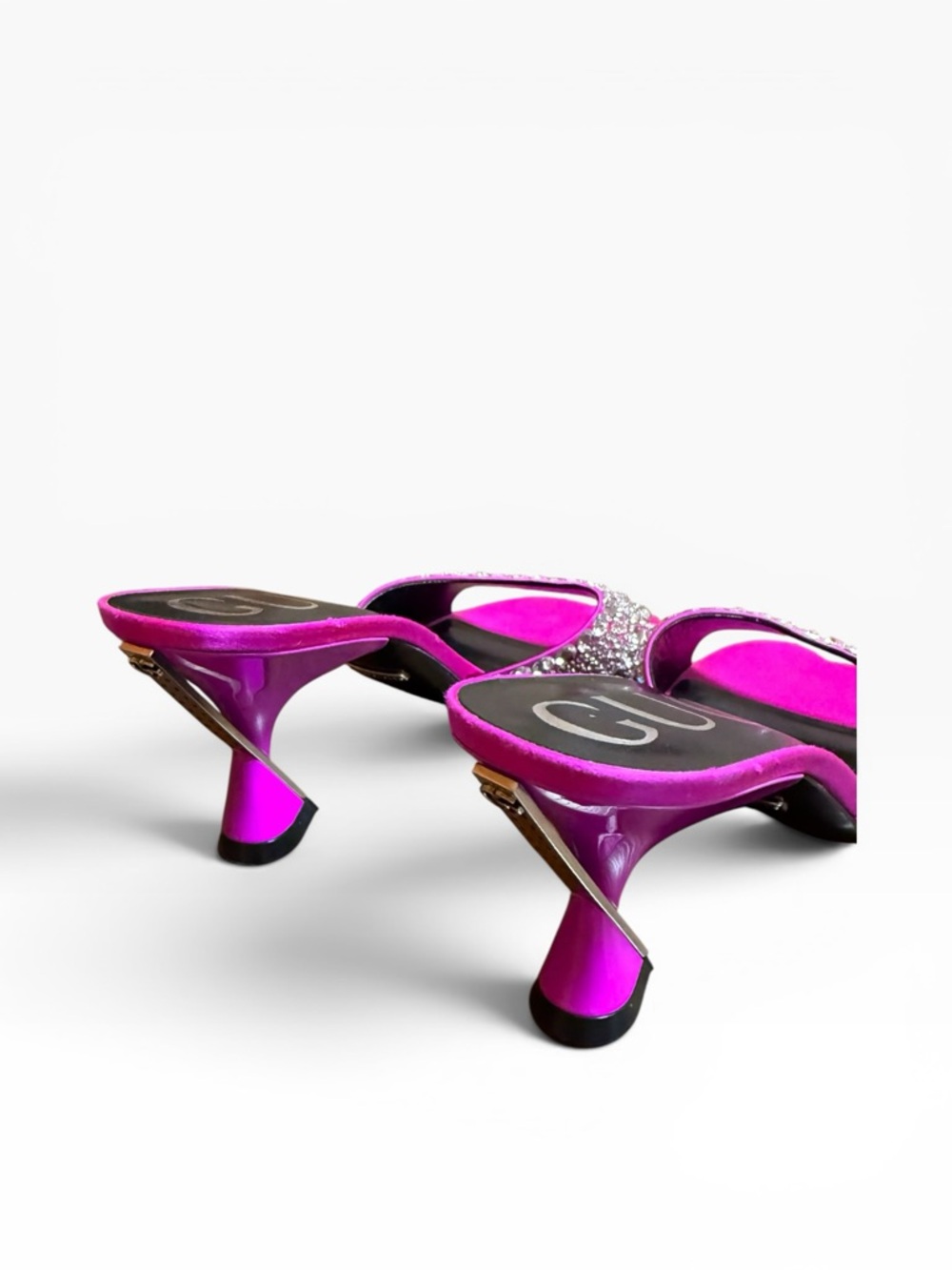 GUCCI Galactica Mules Fuchsia Crystal Embellished Sculptural Heel EU 36.5 US 6.5 - Picture 6 of 16